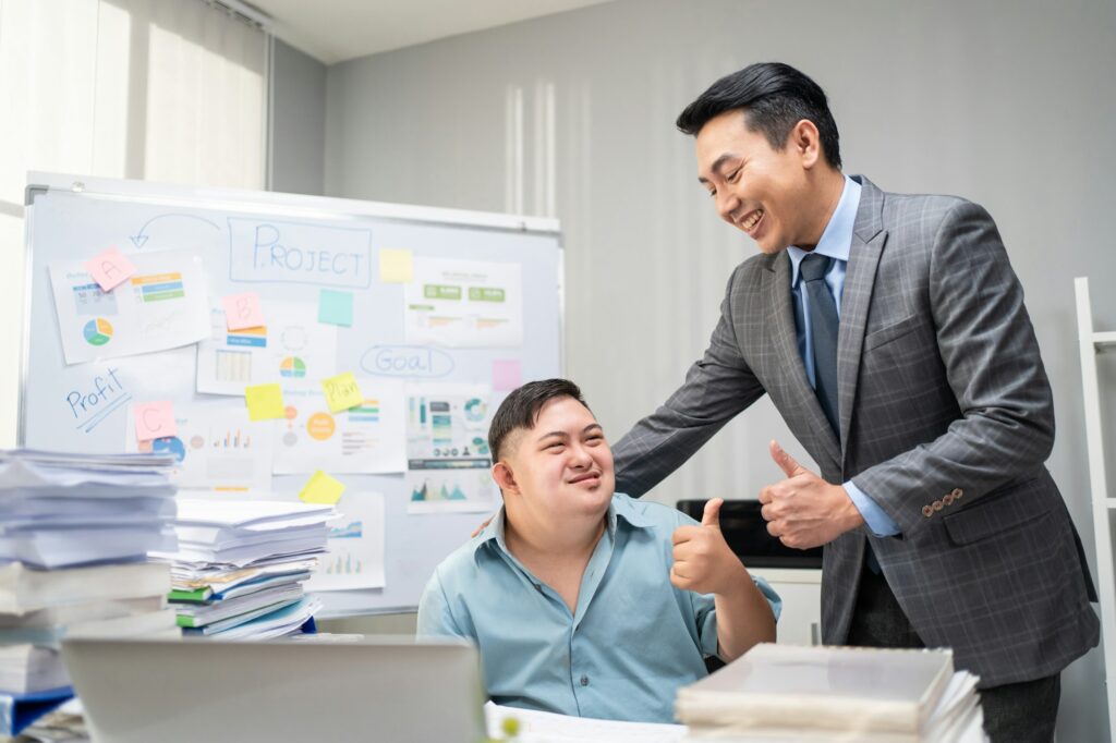 Asian young businessman patient work with manager in office workplace.
